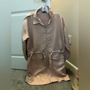 Missguided zip up, waist belt feature pink dress size small